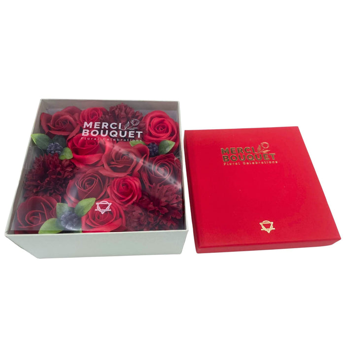 Classic Red Roses Square Gift Box