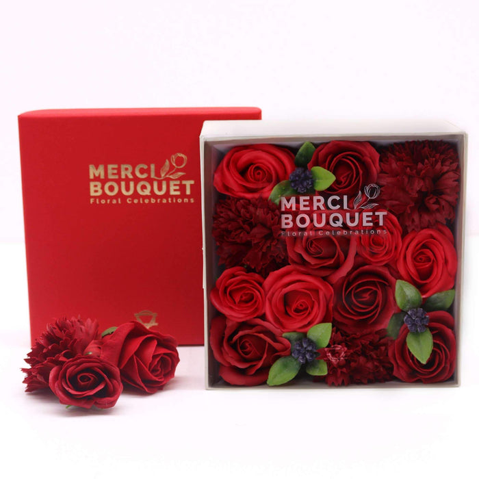 Classic Red Roses Square Gift Box