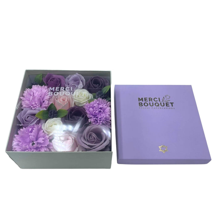 Lavender, Rose & Carnation Square Gift Box