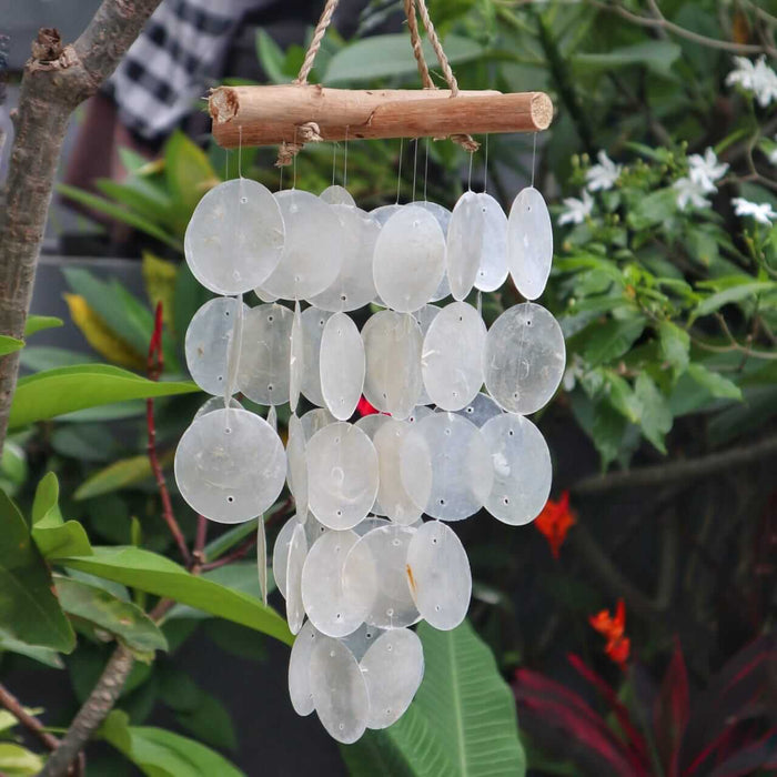 Pearl Effect Driftwood Cross Chime