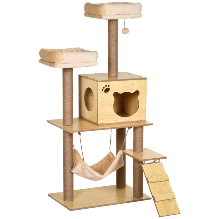 Multi Level Plush Cat Tree for Indoor Cats - 130cm