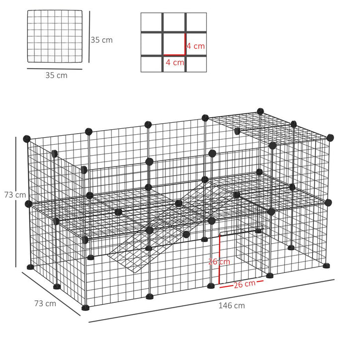 Small Animal Cage - 36 Panel Pet Playpen