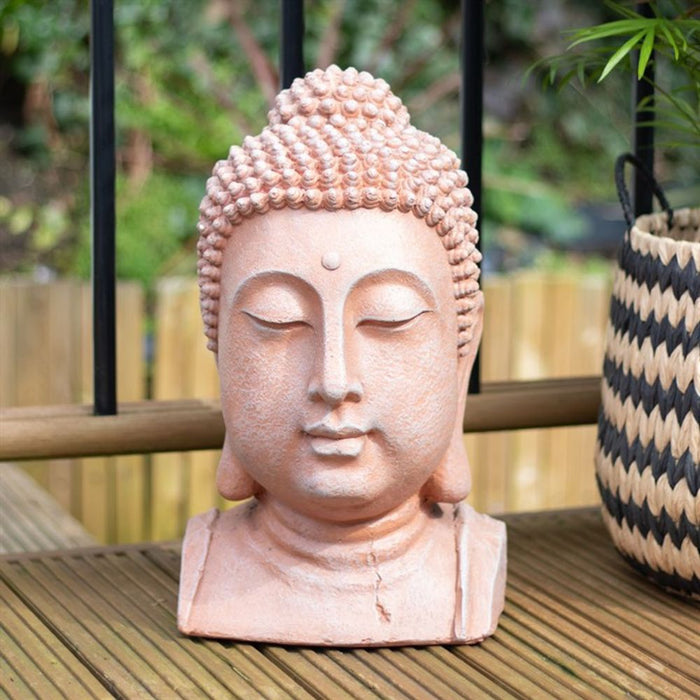 Terracotta Effect Buddha Head Ornament