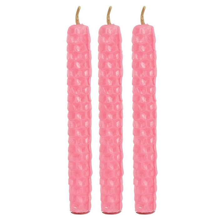 Pink Beeswax Spell Candles - Pack of 6