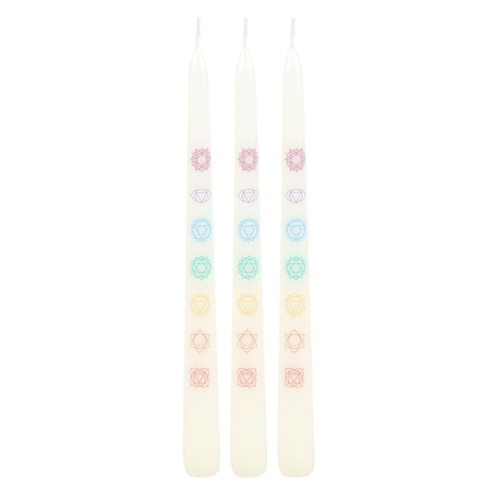 Set of 3 Chakra Balancing Taper Dinner Candles