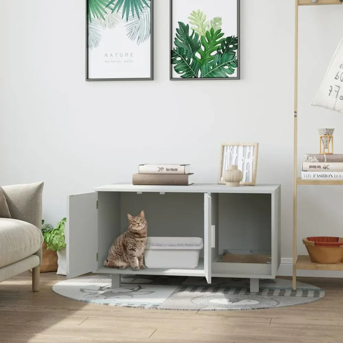 Multi-Functional Cat Litter Box Enclosure - Grey