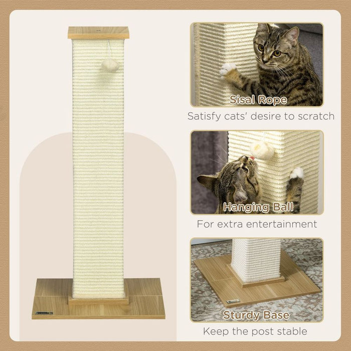 Sisal Rope Scratching Post - White