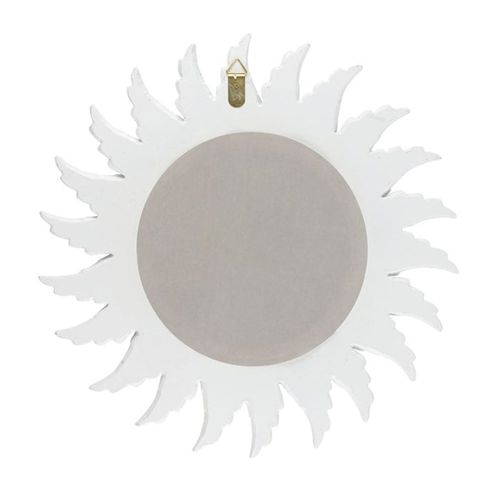 Round White Glitter Angel Wing Mirror