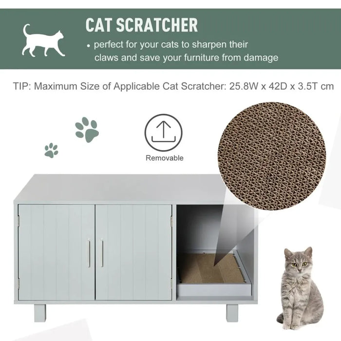 Multi-Functional Cat Litter Box Enclosure - Grey