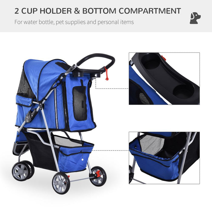 Pawhut Blue Pet Stroller/Pushchair Carrier