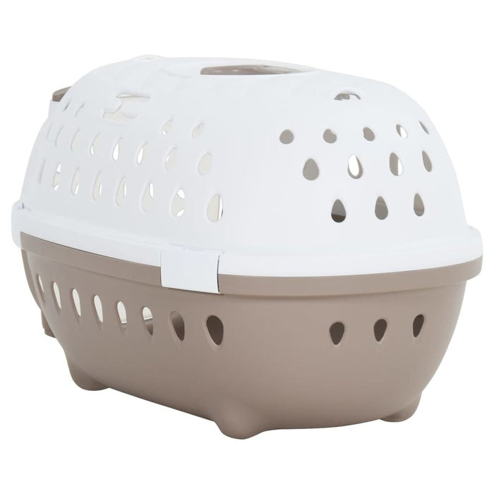 Pet Transport Box - White and Brown