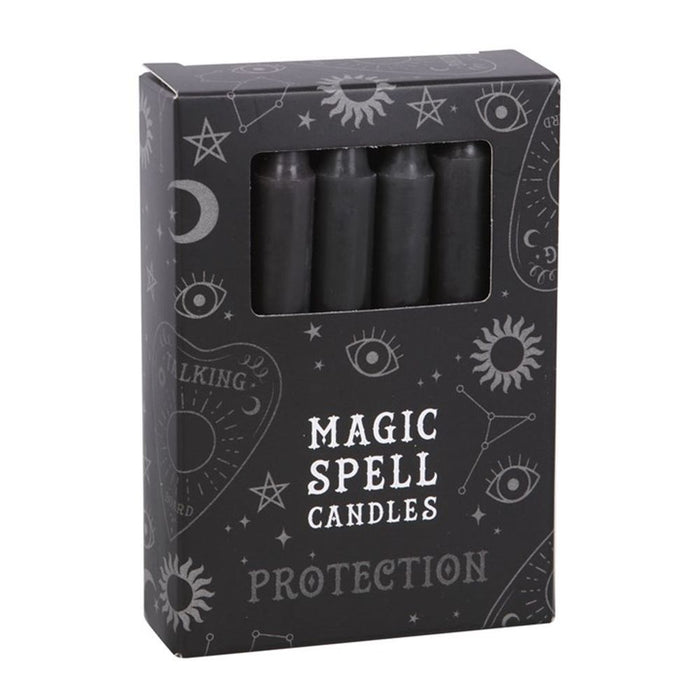 Black 'Protection' Spell Candles - Pack of 12