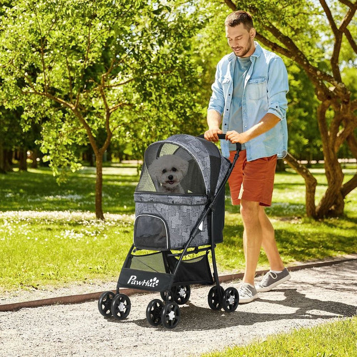 PawHut Foldable Dog Stroller - Grey