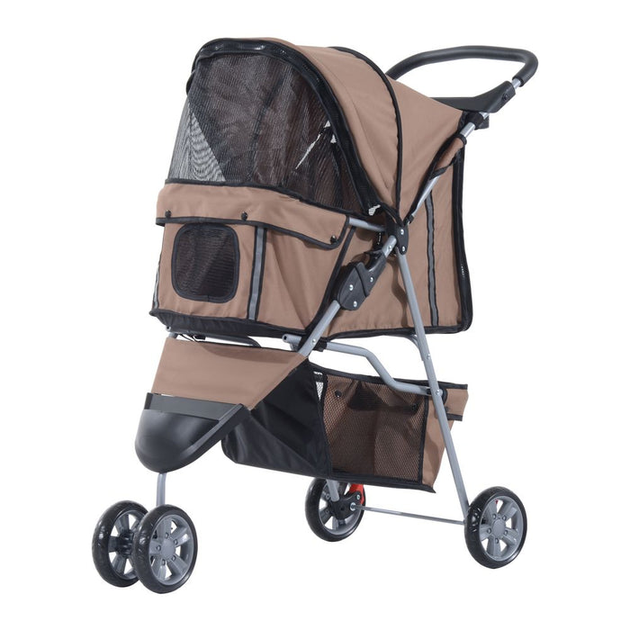 Pawhut Pet Stroller/Pushchair Carrier - Brown