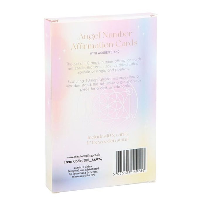 Angel Number Affirmation Cards with Wooden Stand