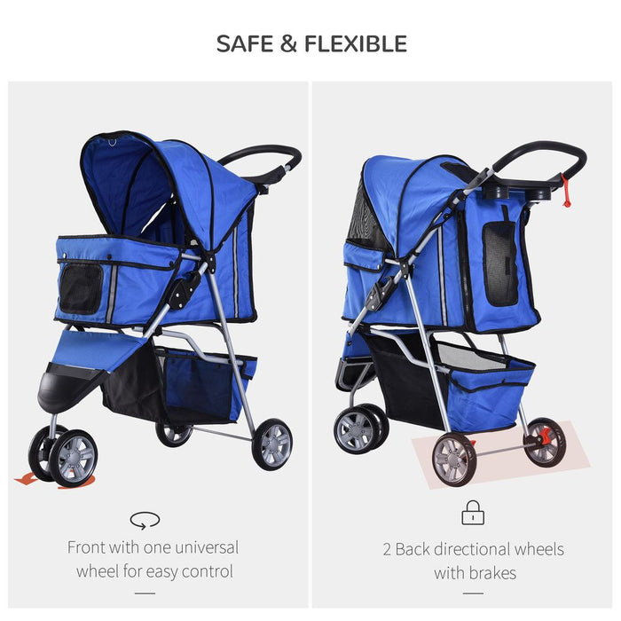 Pawhut Blue Pet Stroller/Pushchair Carrier