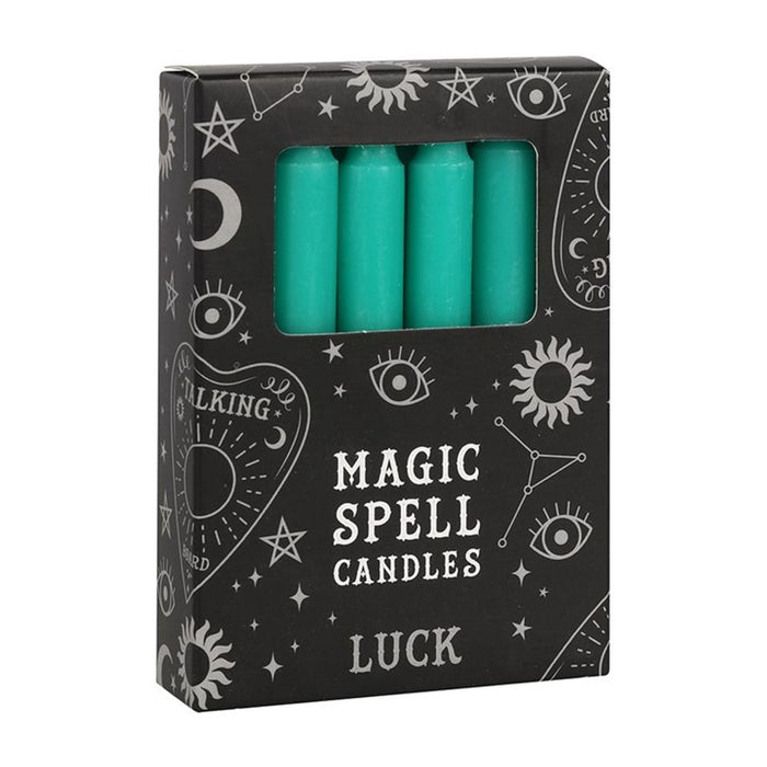 Green 'Luck' Spell Candles - Pack of 12