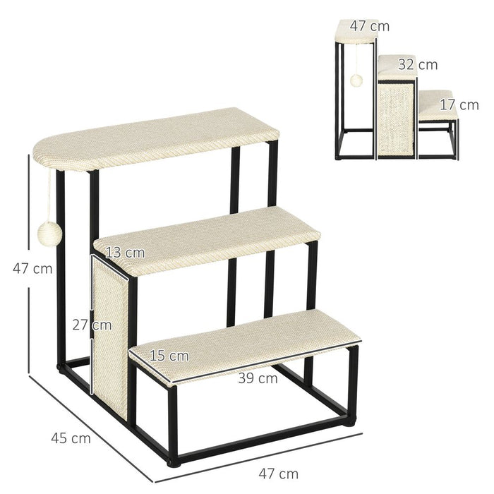 Pawhut Cat Stairs - Cream