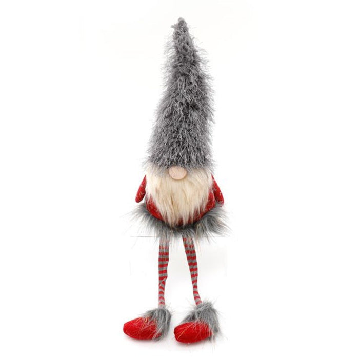 Grey and Red Christmas Gonk with Dangly Legs
