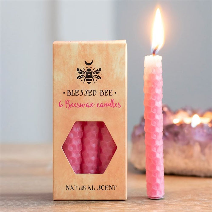 Pink Beeswax Spell Candles - Pack of 6