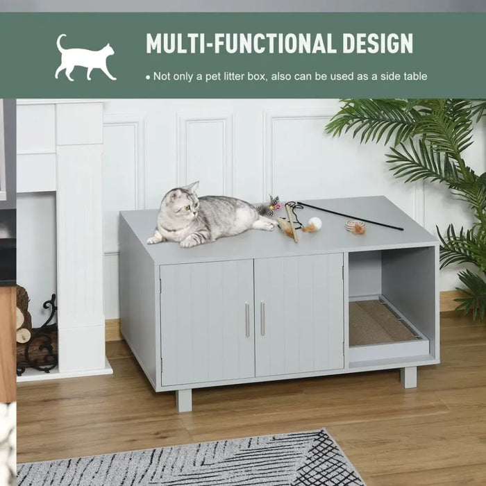 Multi-Functional Cat Litter Box Enclosure - Grey