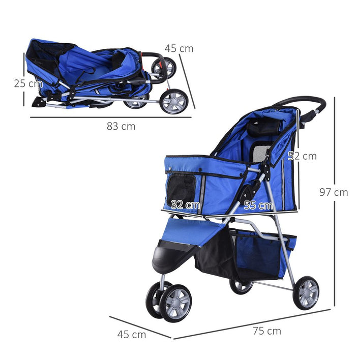 Pawhut Blue Pet Stroller/Pushchair Carrier