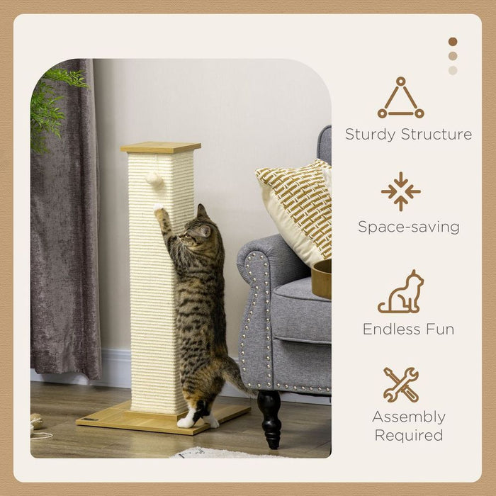 Sisal Rope Scratching Post - White