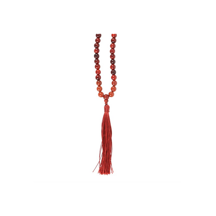 Grounding Rosewood & Red Jasper Mallah Necklace