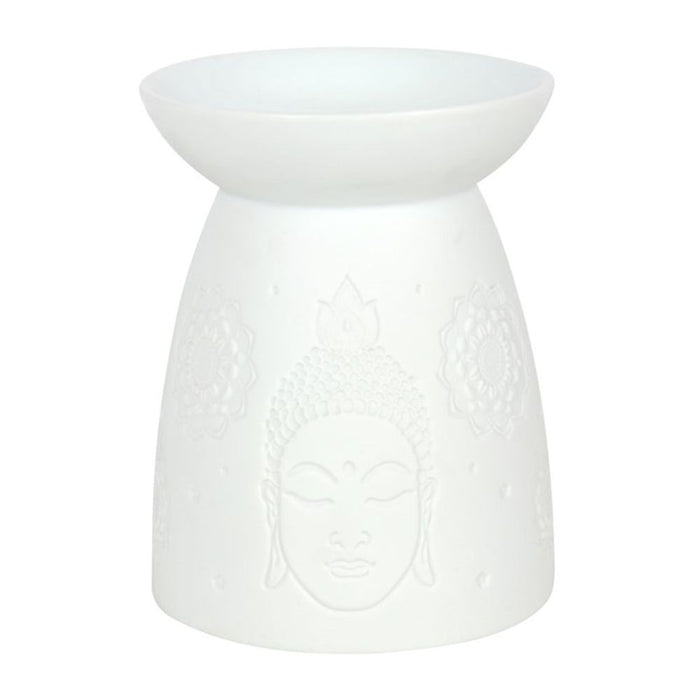 White Ceramic Buddha Face Oil Burner