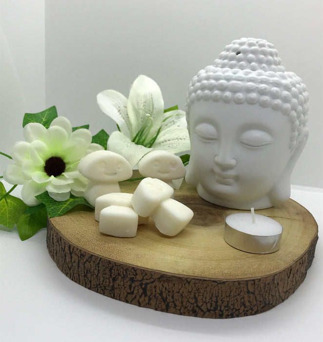 Small Buddha Oil Burner & White Musk Wax Melt Bundle - The Present Picker