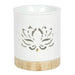 White Lotus Flower Cut Out Oil Burner - The Present Picker