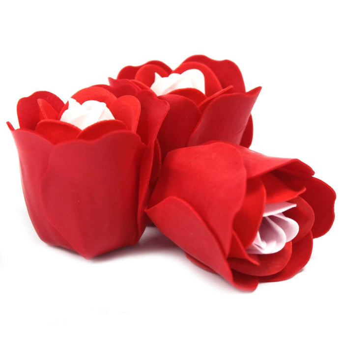 3 Rose Soap Flower Heart Shaped Gift Box - The Present Picker