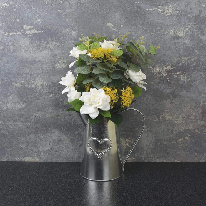 Metal Jug with Camelia and Eucalyptus - Yellow - The Present Picker