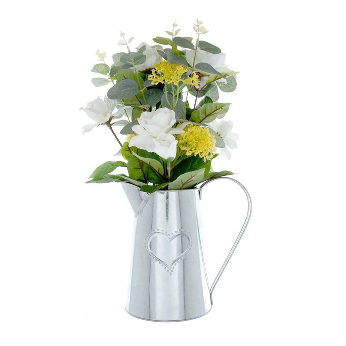 Metal Jug with Camelia and Eucalyptus - Yellow - The Present Picker