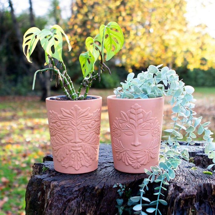 Green Man Terracotta Plant Pot - The Present Picker