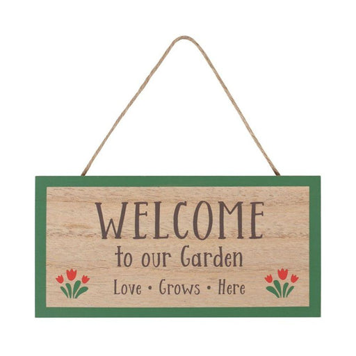 Welcome To Our Garden Hanging Sign - The Present Picker