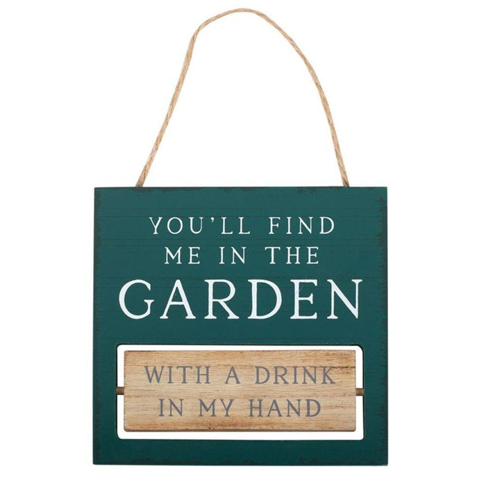 You'll Find Me in the Garden Reversible Hanging Sign - The Present Picker