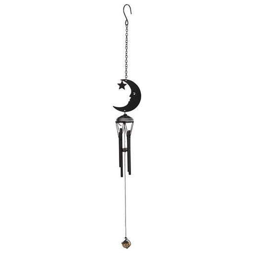 Black Crescent Moon Cutout Windchime - The Present Picker