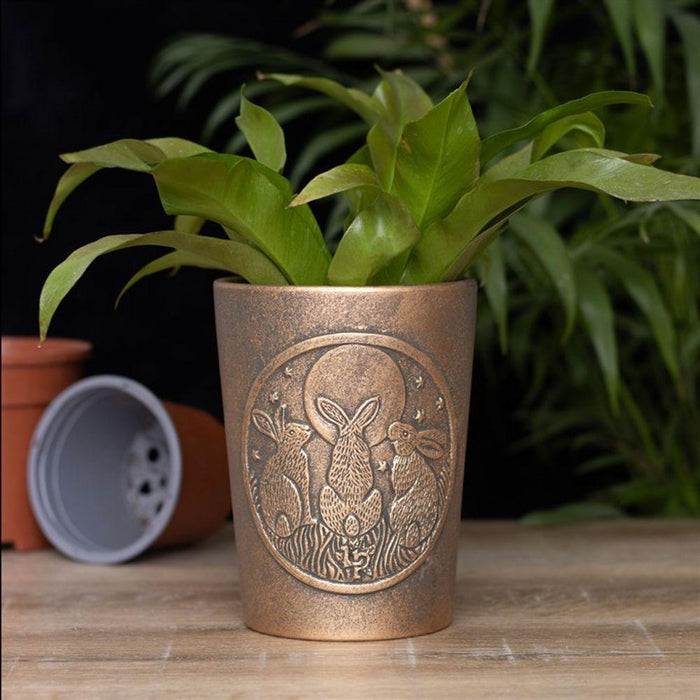 Moon Shadows Bronze Terracotta Plant Pot by Lisa Parker - The Present Picker